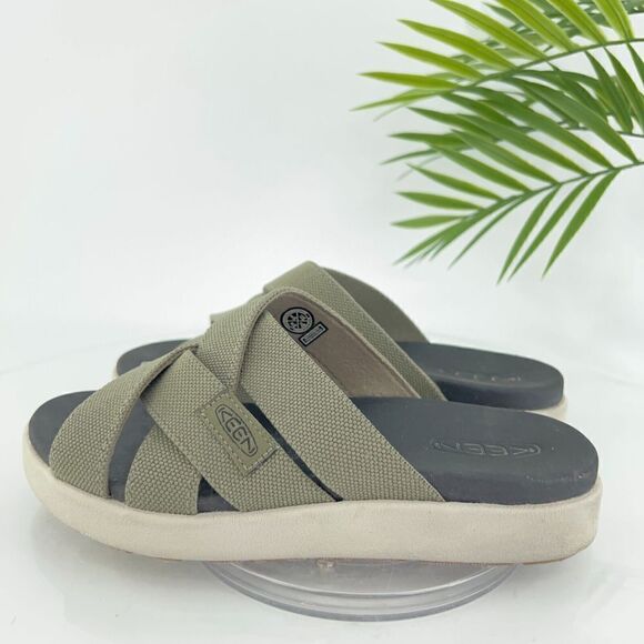 KEEN Women's Size 5 Elle Comfort Slip On Slide Sandals Green Criss Cross Shoes - Picture 5 of 11